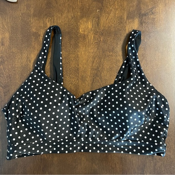 aerie Other - Aerie Scoop Swim Top Black and White Polka Dot XXL